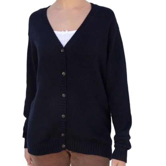 NWT Brandy Melville PacSun Minimalist Navy Blue Button Front Cardigan Sweater - Picture 1 of 6